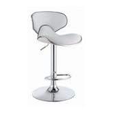 Coaster Edenton Upholstered Adjustable Height Bar Stools White and Chrome (Set of 2) Model 120389